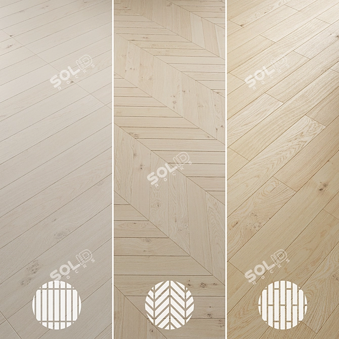 Oak Parquet Flooring Collection 3D model image 3