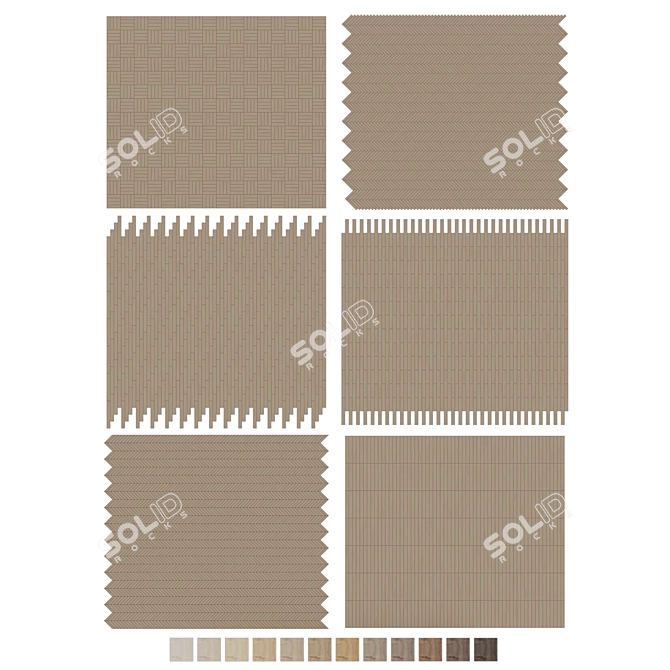 Oak Parquet Flooring Collection 3D model image 9