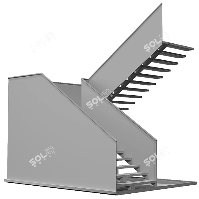 Minimalist 3D Stair Model 3D model image 8