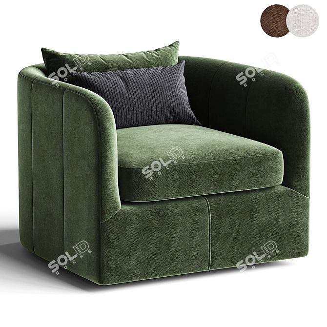 Modern Swivel Chair with Corona 3D model image 1