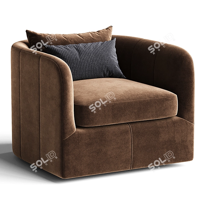 Modern Swivel Chair with Corona 3D model image 2
