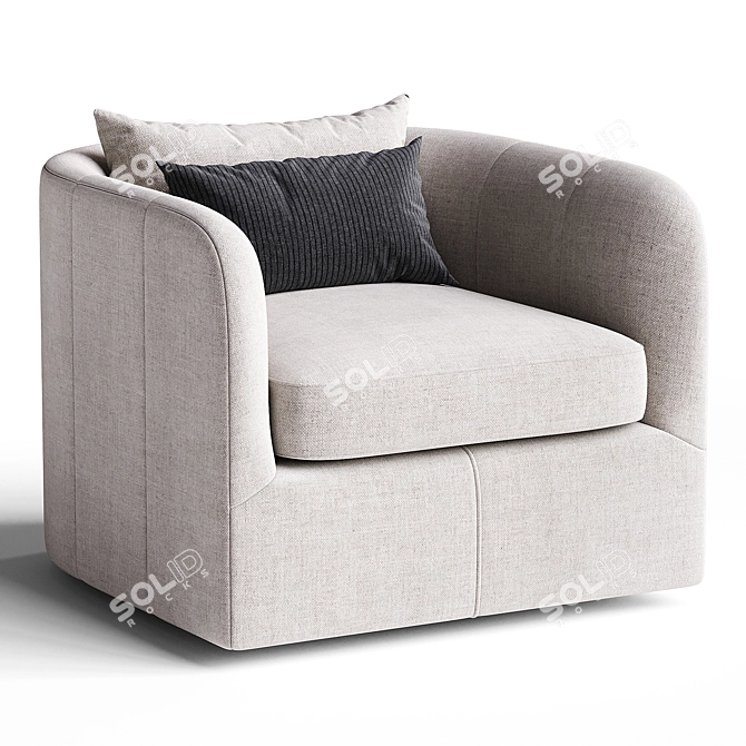 Modern Swivel Chair with Corona 3D model image 3