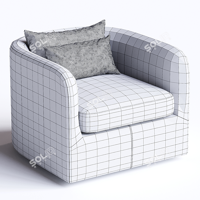 Modern Swivel Chair with Corona 3D model image 4