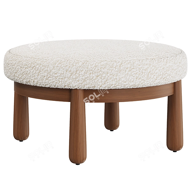 Plush Boucle Ottoman by Amber Lewis 3D model image 1