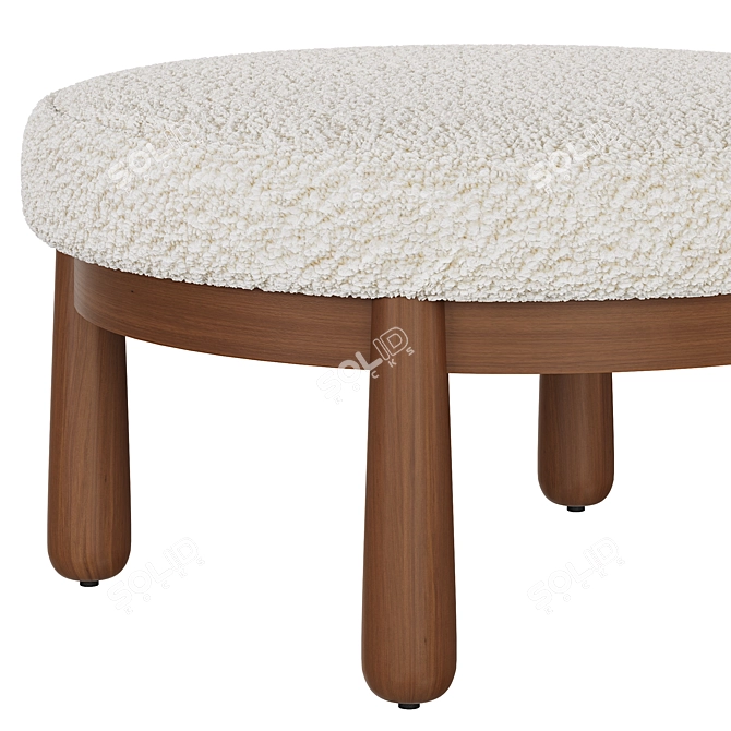 Plush Boucle Ottoman by Amber Lewis 3D model image 2