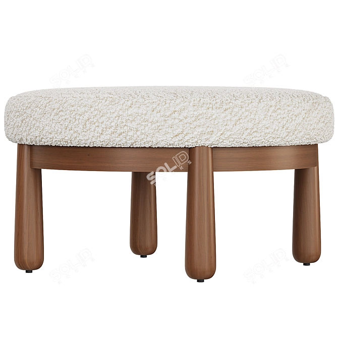 Plush Boucle Ottoman by Amber Lewis 3D model image 3