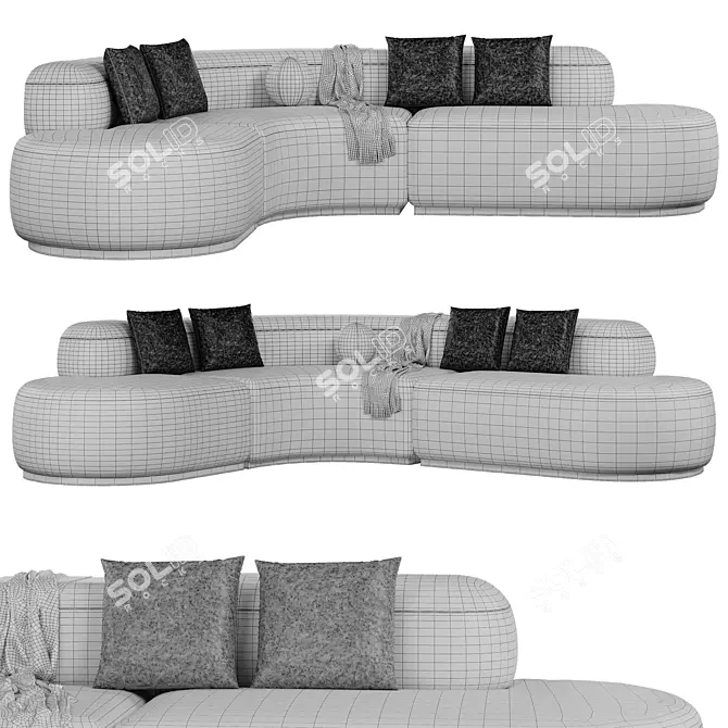 Eichholtz Sofa Bjorn: Luxury Boucle Cream 3D model image 2