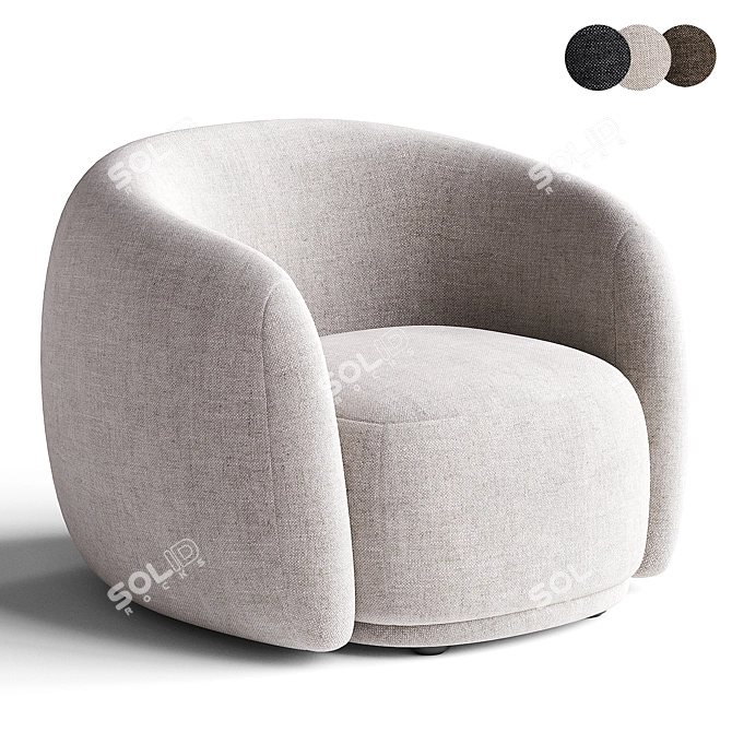 Modern Fabric Armchair Moroso Pacific 3D model image 1