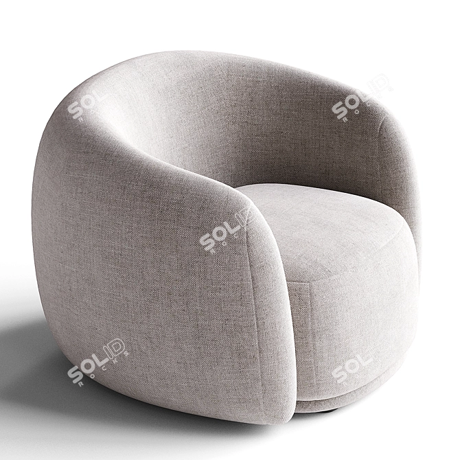 Modern Fabric Armchair Moroso Pacific 3D model image 2