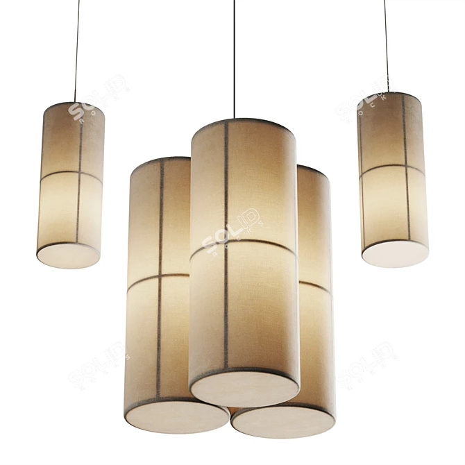 Modern Glass Pendant Lamp 3D model image 1