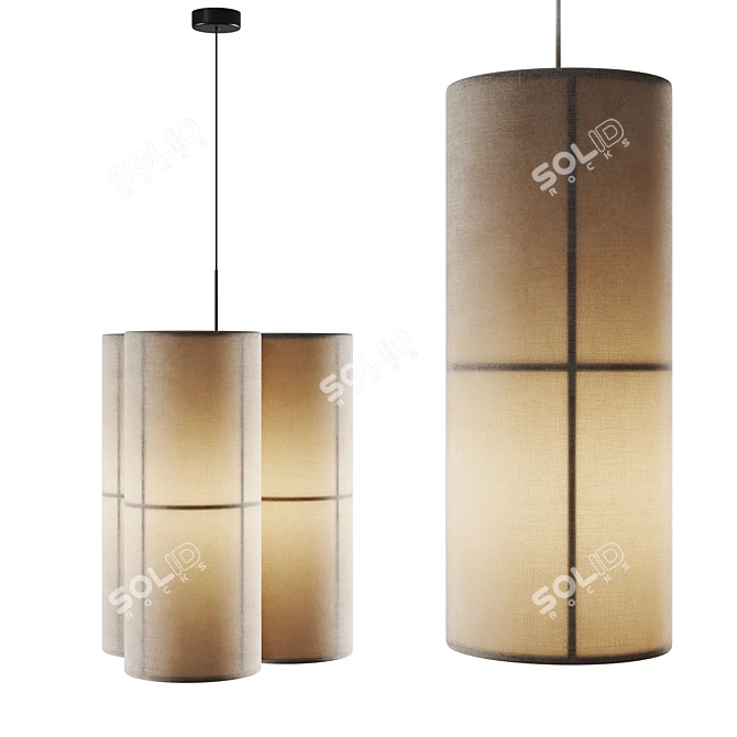 Modern Glass Pendant Lamp 3D model image 2