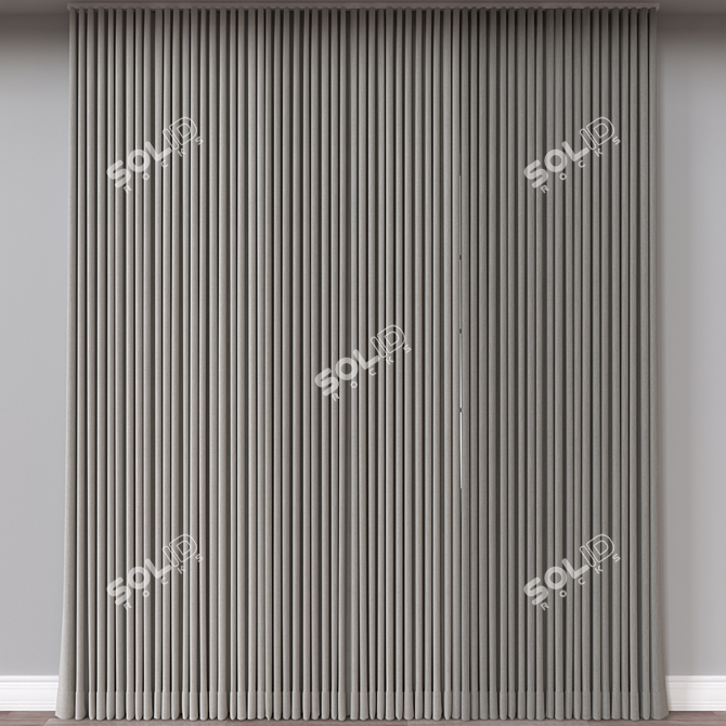 Multi-Format 3D Curtain Model 3D model image 1