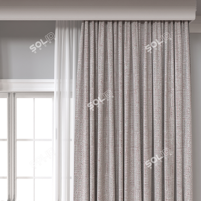 High-Quality 3D Curtain Model 3D model image 3