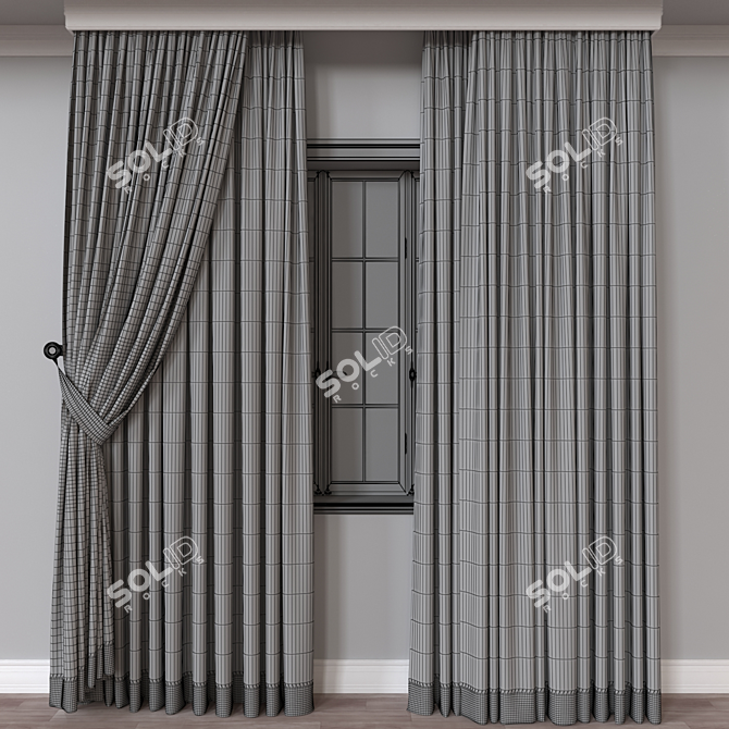 High-Quality 3D Curtain Model 3D model image 4