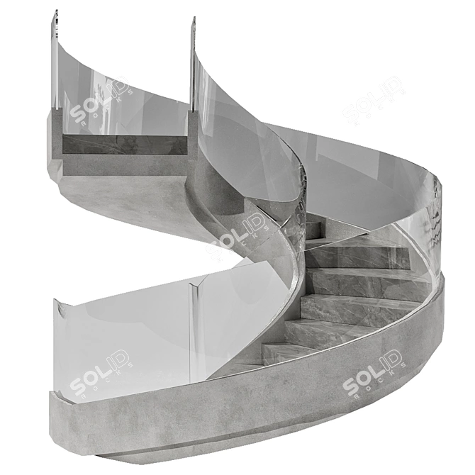 Sleek Spiral Staircase Model 3D model image 2