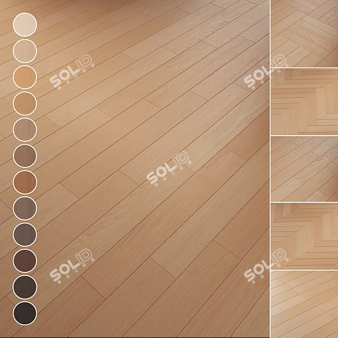 Oak Parquet Flooring 084 3D model image 1