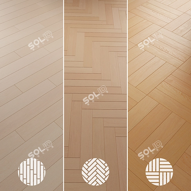 Oak Parquet Flooring 084 3D model image 2