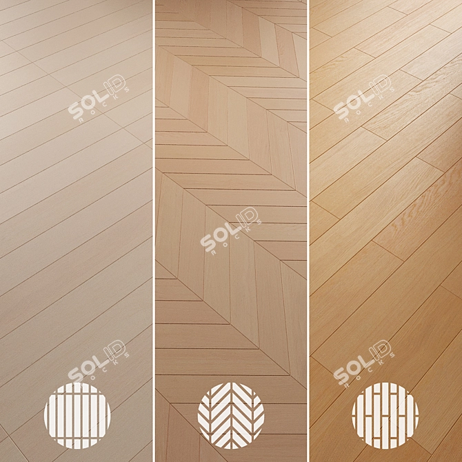 Oak Parquet Flooring 084 3D model image 3