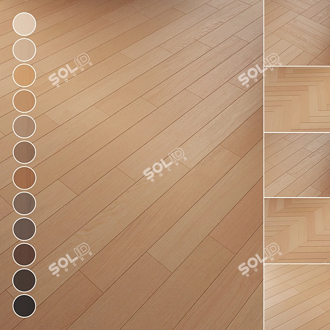 Oak Parquet Flooring 084 3D model image 8