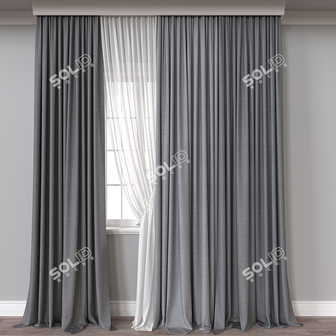 Modern Curtain 3D Model Max 3D model image 1