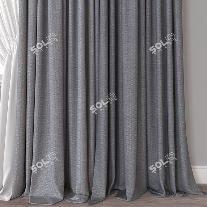 Modern Curtain 3D Model Max 3D model image 2