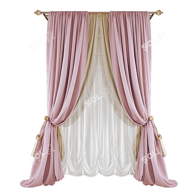 Polyester Curtains: 249234 - 264357 3D model image 1