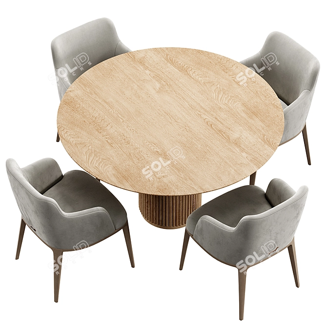 Luxury Dining Furniture Set 3D model image 6