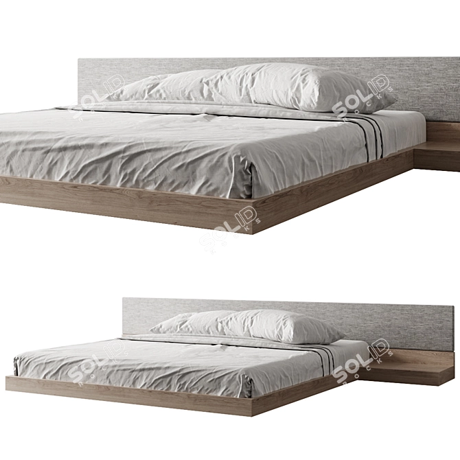 Modern Bed with High Quality dimensions 3D model image 1