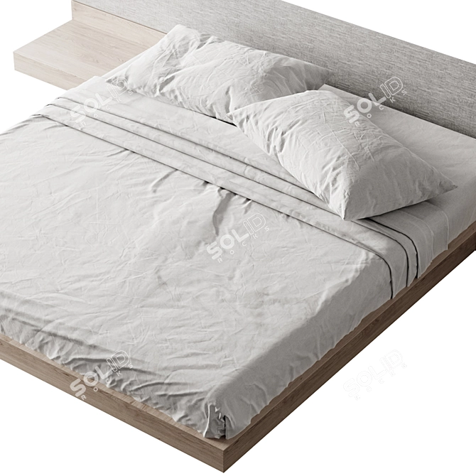 Modern Bed with High Quality dimensions 3D model image 4