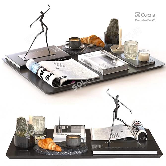 Elegant Decor Set 3 3D model image 1