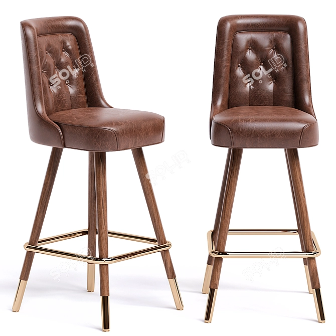 Realistic 3D Bar Stool Model 3D model image 1