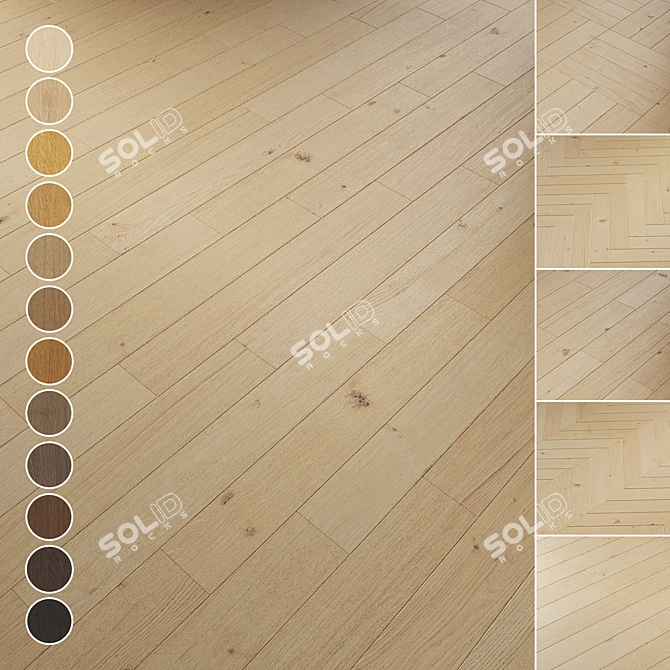 Oak Parquet Flooring Collection 3D model image 1