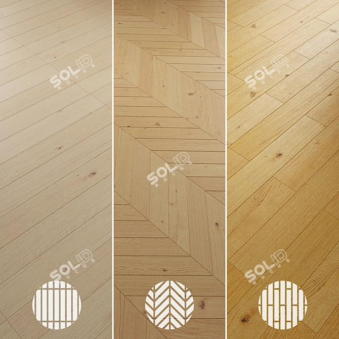 Oak Parquet Flooring Collection 3D model image 3