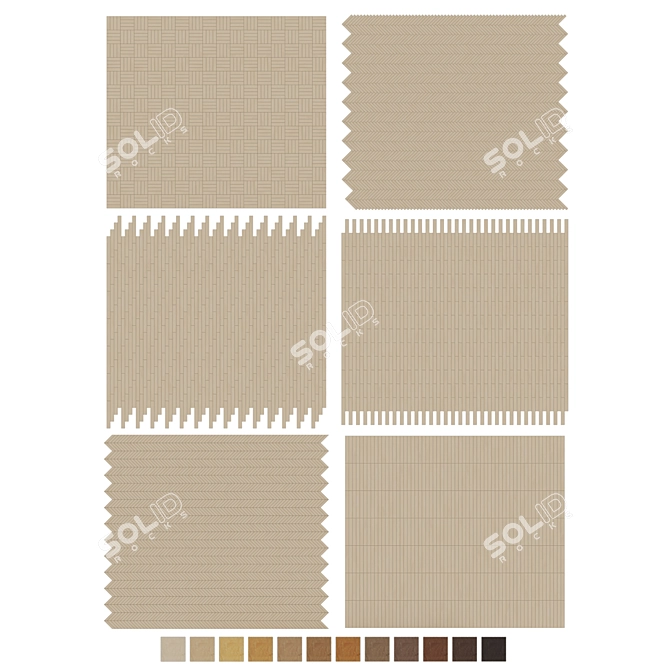 Oak Parquet Flooring Collection 3D model image 7