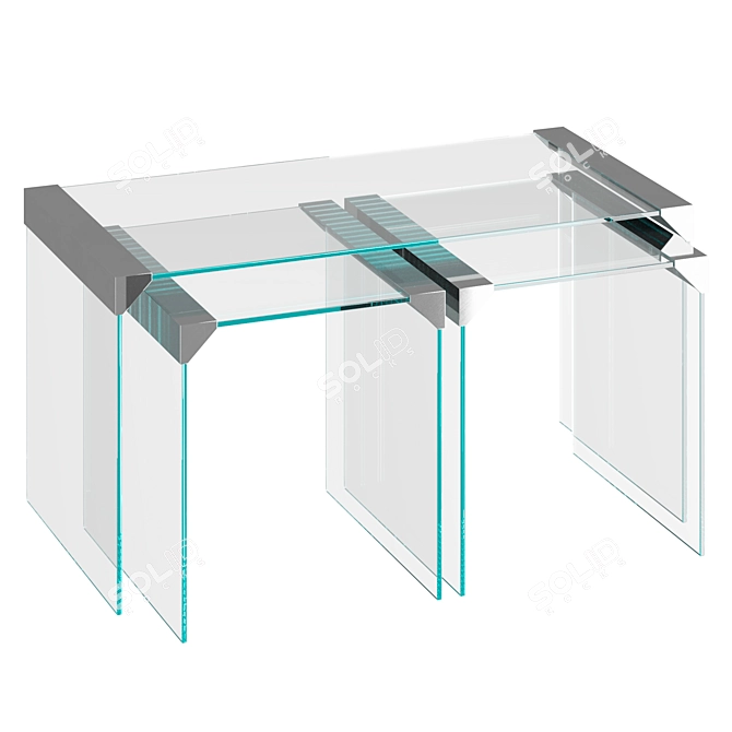 Modern Glass Side Table 3D model image 1