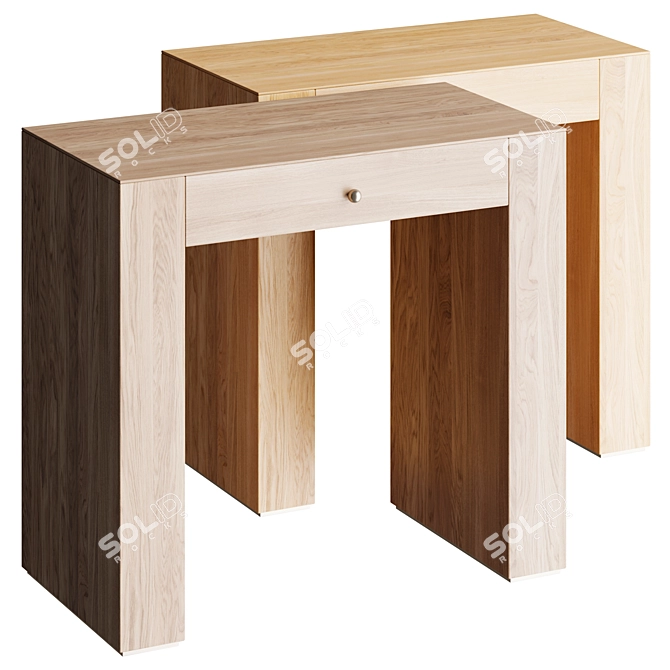 Elegant Blossom Vanity Table 3D model image 1