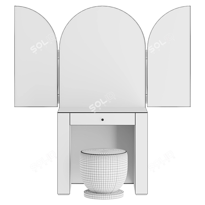 Elegant Vanity Set Ensemble 3D model image 5