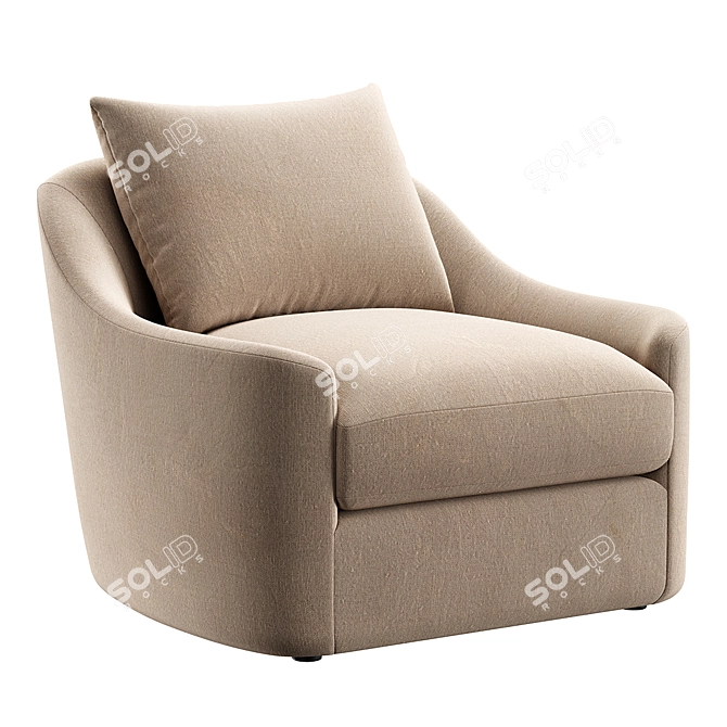 Elegant Belgard Lounge Chair 3D model image 1