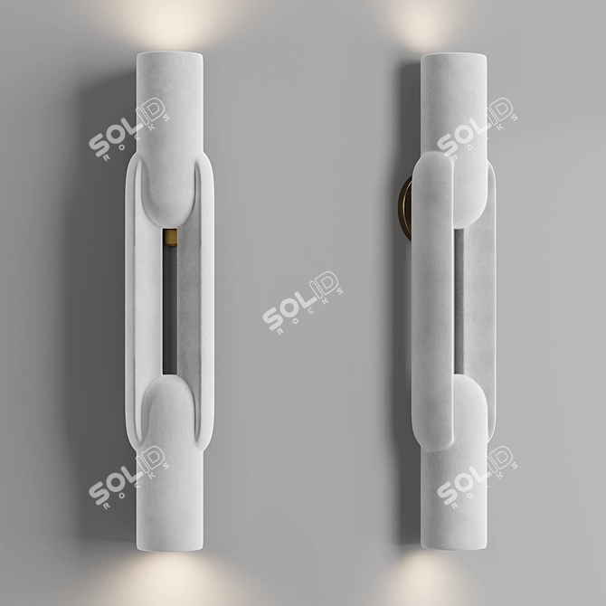 Sleek Jumeau Wall Light 3D model image 2