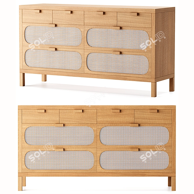 Allegra 8-Drawer Dresser by BD Studio 3D model image 1