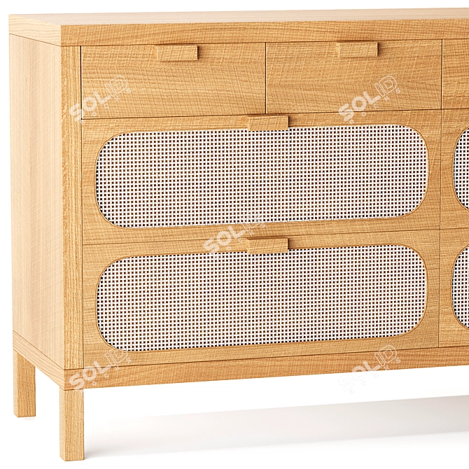 Allegra 8-Drawer Dresser by BD Studio 3D model image 2