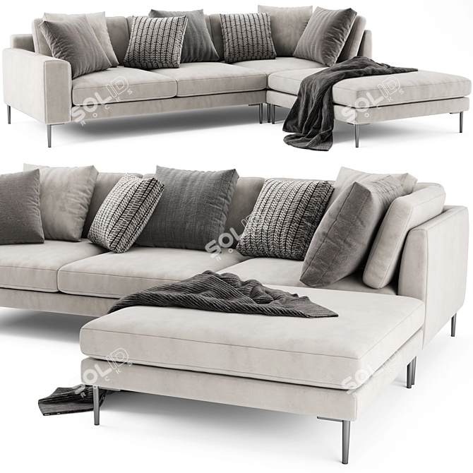 Contemporary West Elm Harper Sofa 3D model image 3