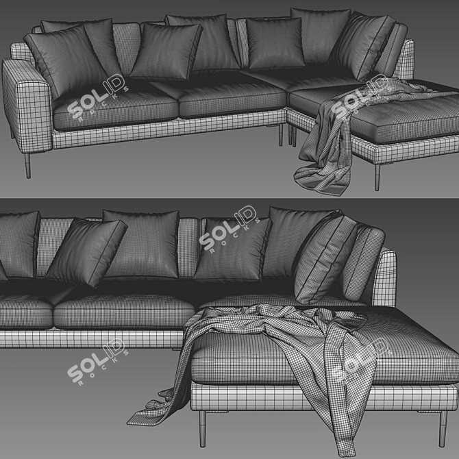 Contemporary West Elm Harper Sofa 3D model image 4