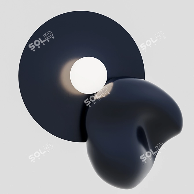 Italian Ceramic Moustache Wall Lamp 3D model image 3