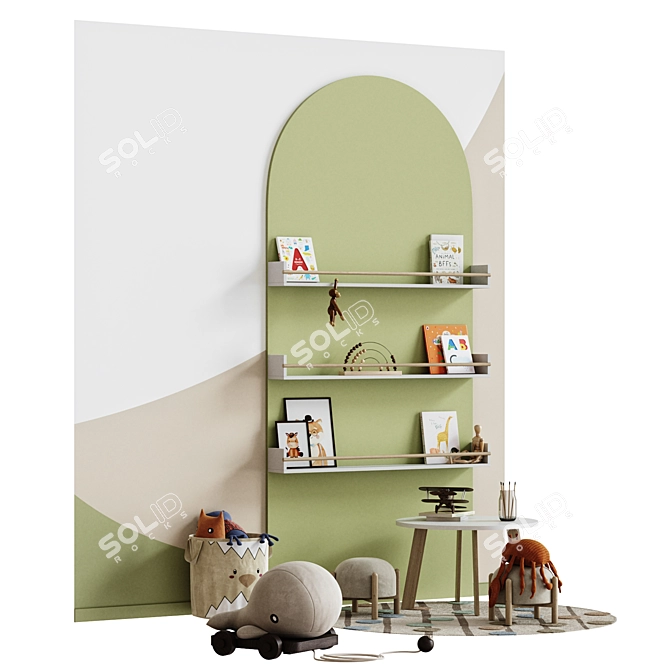 Kids Decor and Furniture Set 3D model image 1