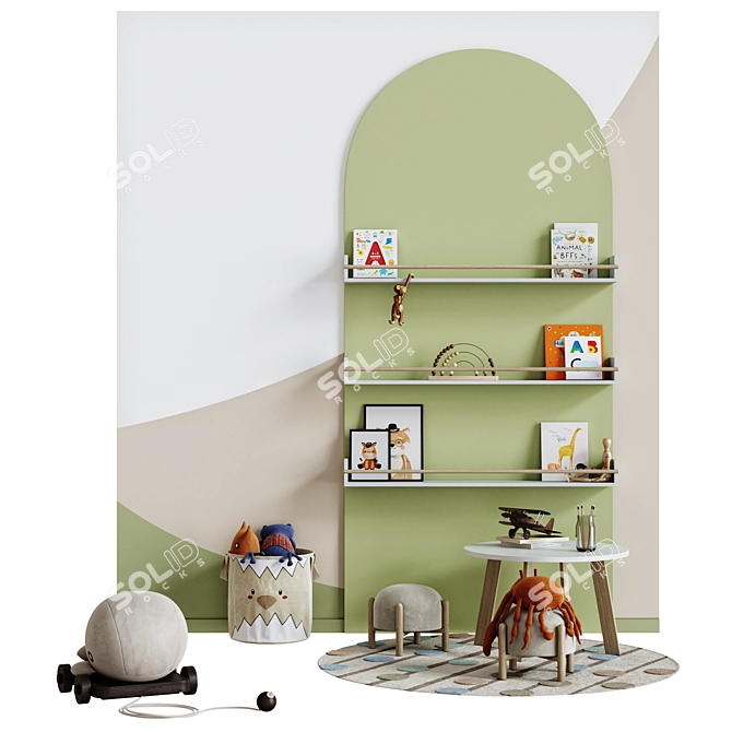 Kids Decor and Furniture Set 3D model image 2