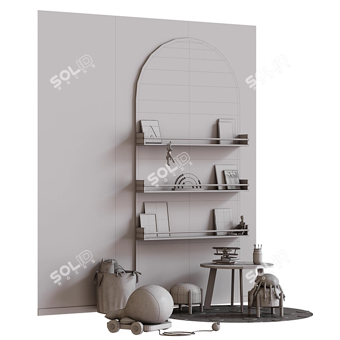 Kids Decor and Furniture Set 3D model image 5