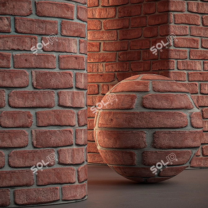 Brick Wall 3 Material Set 3D model image 6