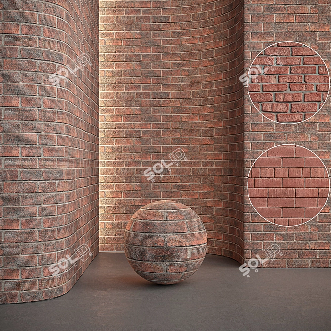 Brick Wall 3 Material Set 3D model image 7