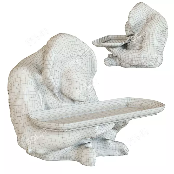 Orangutan Butler Decor Figurine 3D model image 2